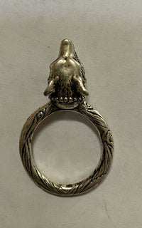 Neuer authentischer GUCCI Anger Forest Wolf Head Silberring Größe 8,25 US (17) Italien