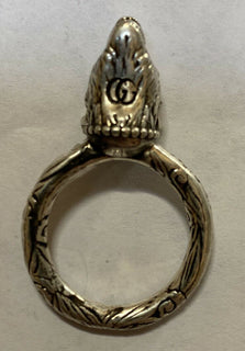 Neuer authentischer GUCCI Anger Forest Wolf Head Silberring Größe 8,25 US (17) Italien