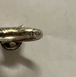 Neuer authentischer GUCCI Anger Forest Wolf Head Silberring Größe 8,25 US (17) Italien