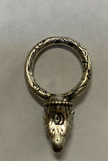 Neuer authentischer GUCCI Anger Forest Wolf Head Silberring Größe 8,25 US (17) Italien