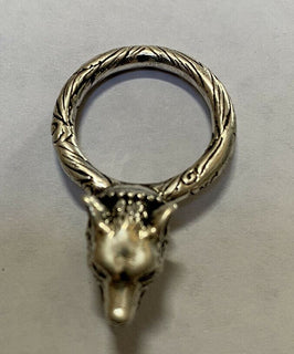 Neuer authentischer GUCCI Anger Forest Wolf Head Silberring Größe 8,25 US (17) Italien