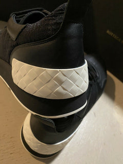 NIB $690 Bottega Veneta Herren Textil/Leder Sneakers Schuhe Schwarz 10 US (43 Eu)