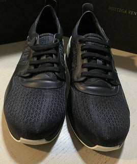 NIB $690 Bottega Veneta Herren Textil/Leder Sneakers Schuhe Schwarz 10 US (43 Eu)