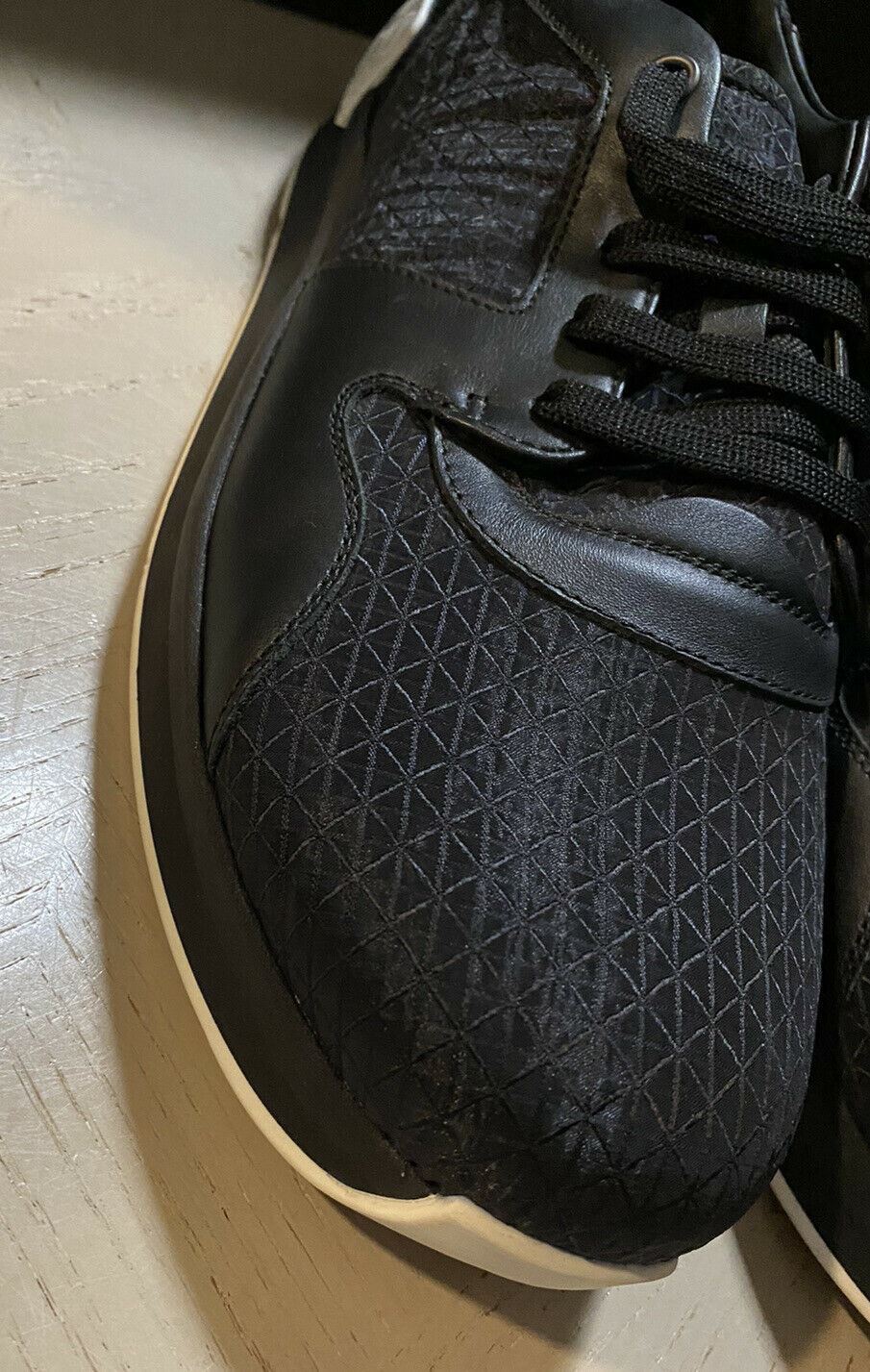 NIB $690 Bottega Veneta Men Textile/Leather Sneakers Shoes Black 10 US ( 43 Eu )