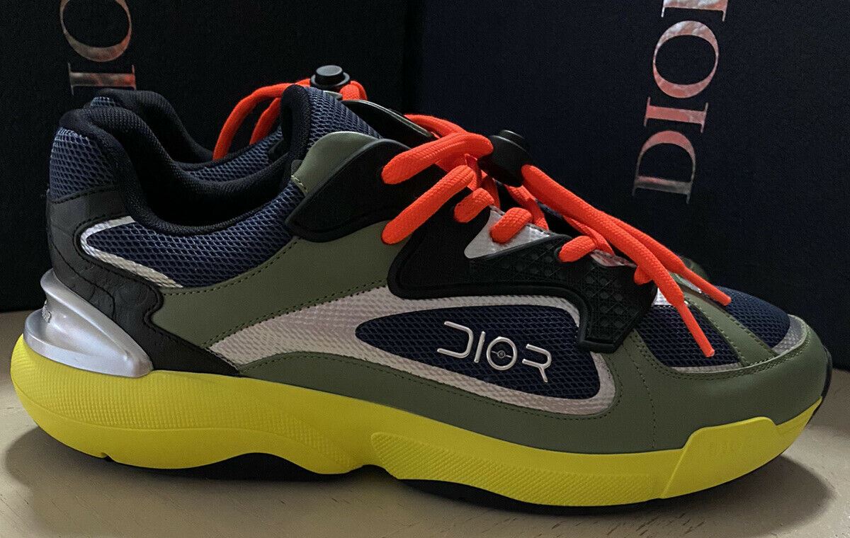 New $1050 Dior B24 Men’s Sneakers Shoes Green/Yellow 7 US/40 Eu Italy