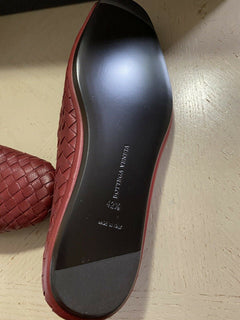 NIB $ 810 Bottega Veneta Herren-Leder-Loafer-Schuhe Burgund/Rot 9,5 US/42,5 Eu