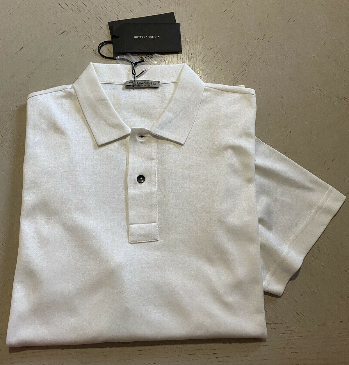 NWT $490 Bottega Veneta Mens Polo Shirt Cream L US ( 52 Eu ) Italy