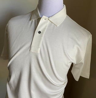 Neu mit Etikett: 490 $ Bottega Veneta Herren-Poloshirt Creme L US (52 Eu) Italien