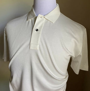 Neu mit Etikett: 490 $ Bottega Veneta Herren-Poloshirt Creme L US (52 Eu) Italien