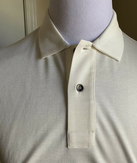 Neu mit Etikett: 490 $ Bottega Veneta Herren-Poloshirt Creme L US (52 Eu) Italien