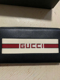 New $870 Gucci Large Wallet Gucci Monogram Black 408831 Italy