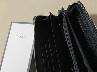 New $870 Gucci Large Wallet Gucci Monogram Black 408831 Italy