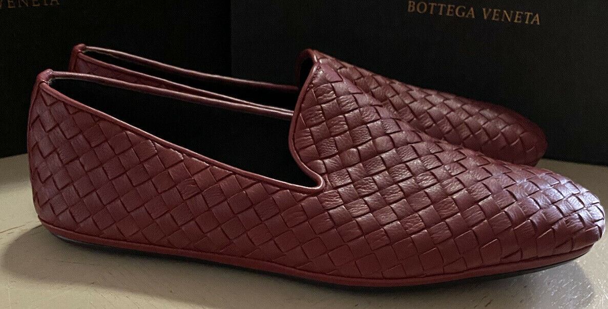 NIB $ 810 Bottega Veneta Herren-Leder-Loafer-Schuhe Burgund/Rot 9 US/42 Eu