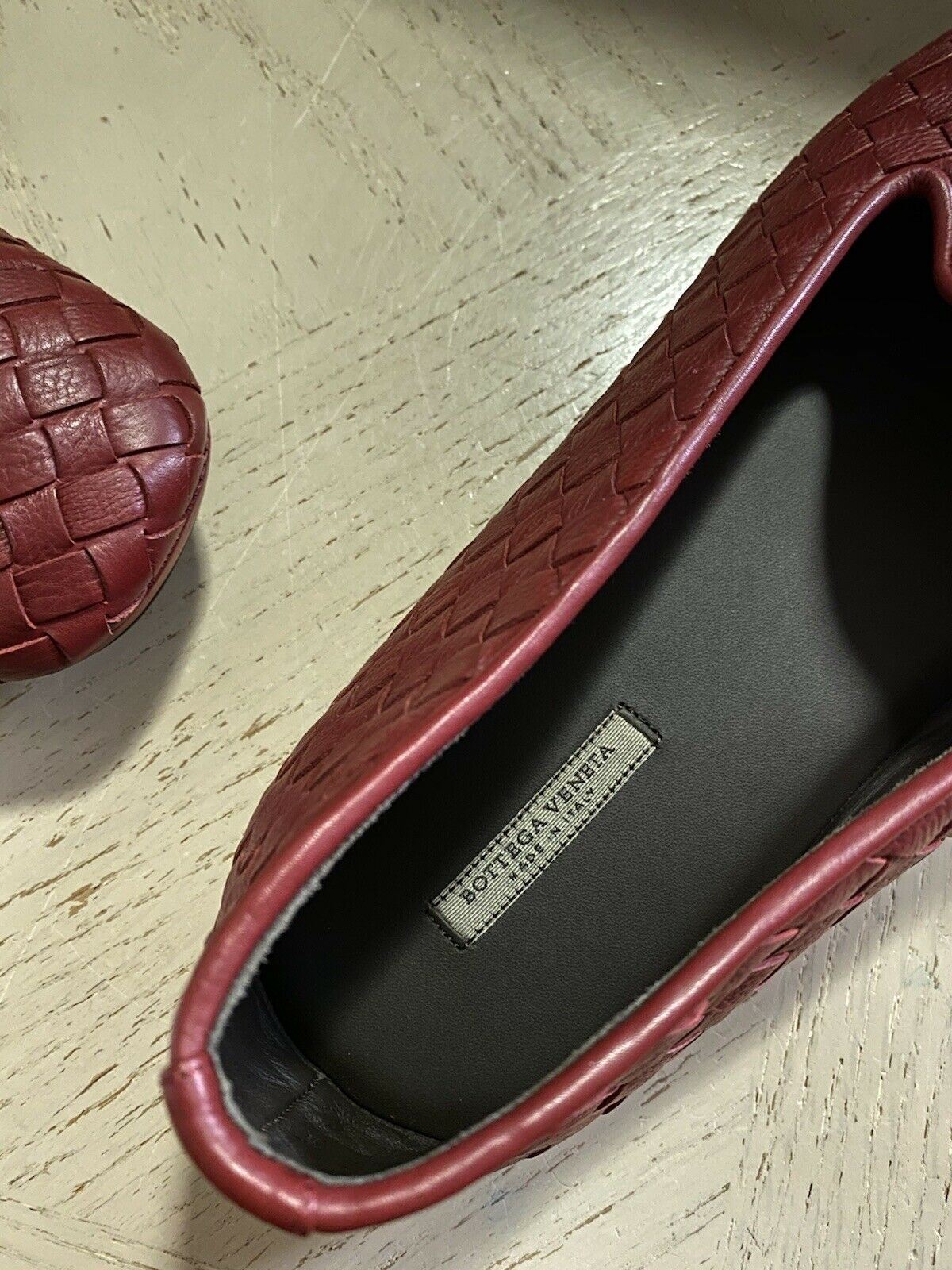 NIB $ 810 Bottega Veneta Herren-Leder-Loafer-Schuhe Burgund/Rot 9 US/42 Eu