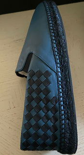 New $690 Bottega Veneta Men Leather Espadrille Shoes Blue/Black 11 US ( 44 Eu )