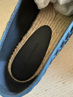 New $690 Bottega Veneta Men Leather Espadrille Shoes Blue/Black 11 US ( 44 Eu )