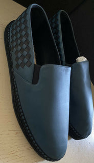 New $690 Bottega Veneta Men Leather Espadrille Shoes Blue/Black 9 US ( 42 Eu )