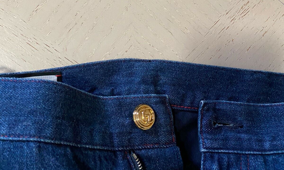 New $880 Gucci Women's Washed Denim Jeans Pants Skirt DK Blue 30