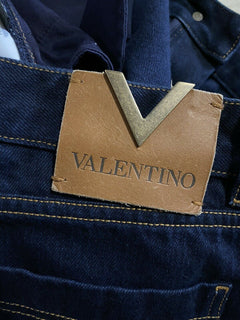 Neue 1200 $ Valentino Damen Crop Denim Flare Jeans Hose Blau 32 Italien