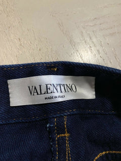 Neue 1200 $ Valentino Damen Crop Denim Flare Jeans Hose Blau 32 Italien