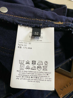 Neue 1200 $ Valentino Damen Crop Denim Flare Jeans Hose Blau 32 Italien