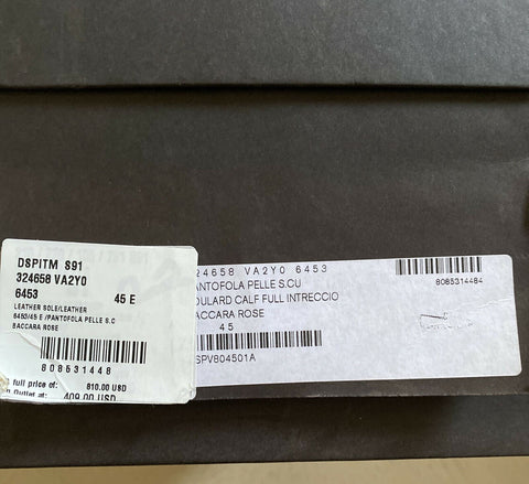 NIB $810 Bottega Veneta Men Leather Loafers Shoes Burgundy/Red 12 US/45 Eu