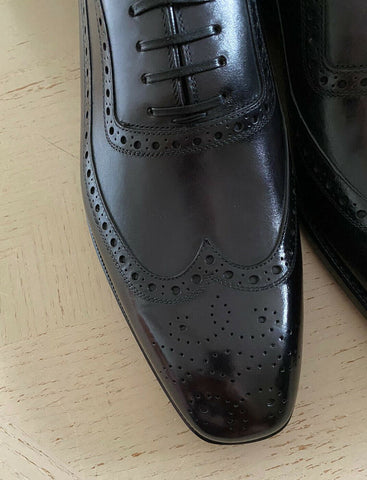 New $1495 Ermenegildo Zegna Couture Oxford Leather Shoes Black 10 US Italy