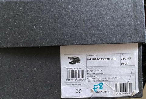 New $1495 Ermenegildo Zegna Couture Oxford Leather Shoes Black 10 US Italy