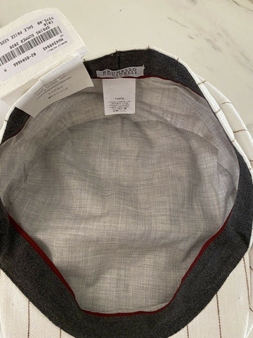 Neu mit Etikett Brunello Cucinelli Herren-Leinen-Apfelmütze in Größe (M) Italien