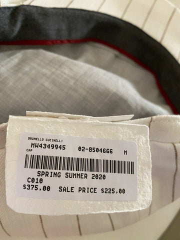 Neu mit Etikett Brunello Cucinelli Herren-Leinen-Apfelmütze in Größe (M) Italien
