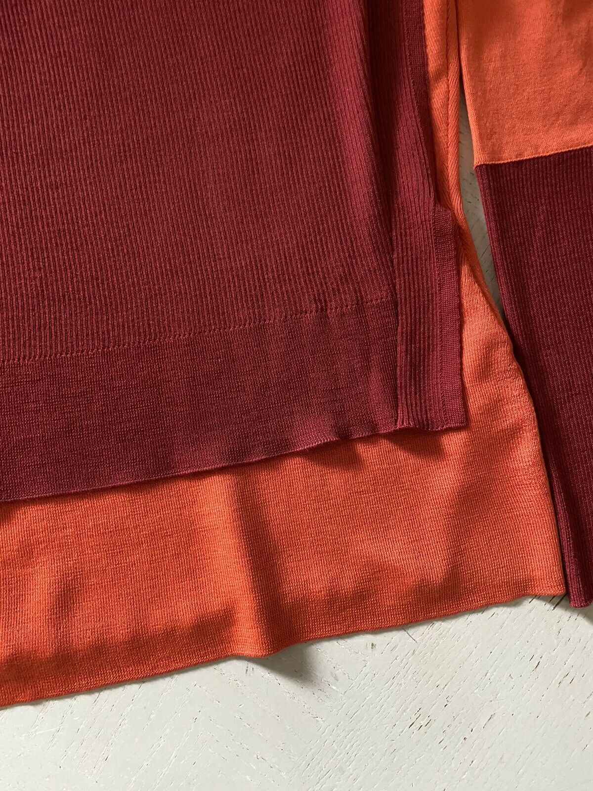 Neu $980 Alexander McQueen Damen Patchwork-Langarmpullover Rot/Orange XL Ita