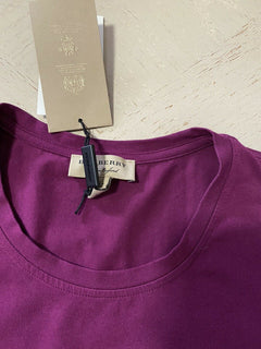 Neue Burberry Damen Kurzarm-T-Shirt-Bluse Magenta Pink Größe XL