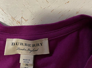 Neue Burberry Damen Kurzarm-T-Shirt-Bluse Magenta Pink Größe XL