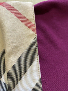 Neue Burberry Damen Kurzarm-T-Shirt-Bluse Magenta Pink Größe XL