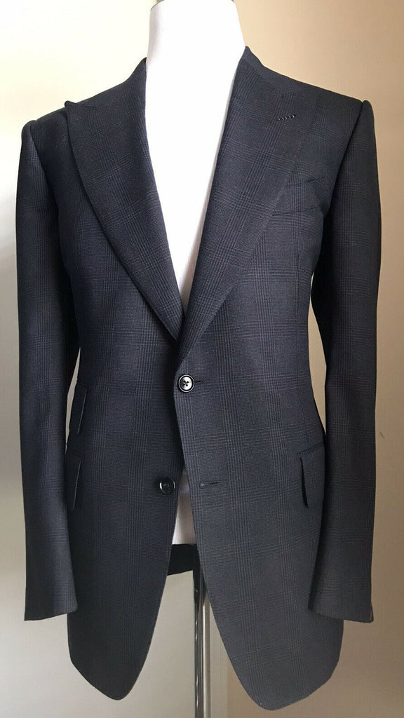 Neu mit Etikett: 3770 $ TOM FORD Herren Windsor Sportmantel Jacke Blazer Marineblau 43R US/54 Eu