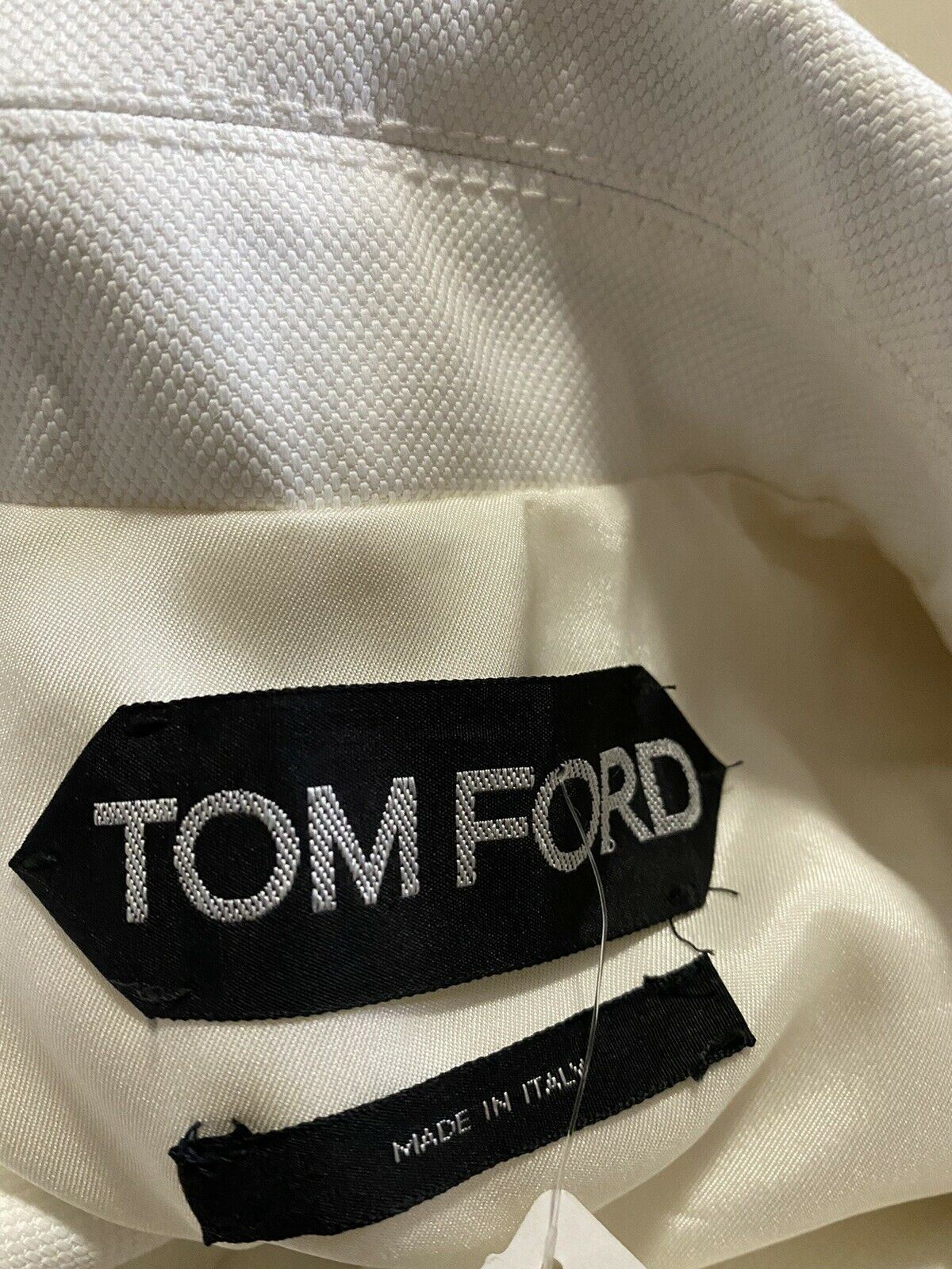 New $4950 TOM FORD Double Breasted Women Trench Coat White/Black 4 US/38 It