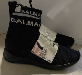 NIB $ 695 Balmain Herren Ceron Logo Plague Techniel Sock Sneakers Schwarz 8 US/41 Eu