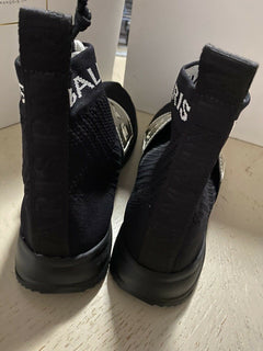 NIB $ 695 Balmain Herren Ceron Logo Plague Techniel Sock Sneakers Schwarz 8 US/41 Eu