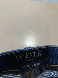 Neu mit Etikett: 1295 $ Valentino Herren-Jeans mit Logo-Tasche Blau/Rot 36 (gemessen 38) US