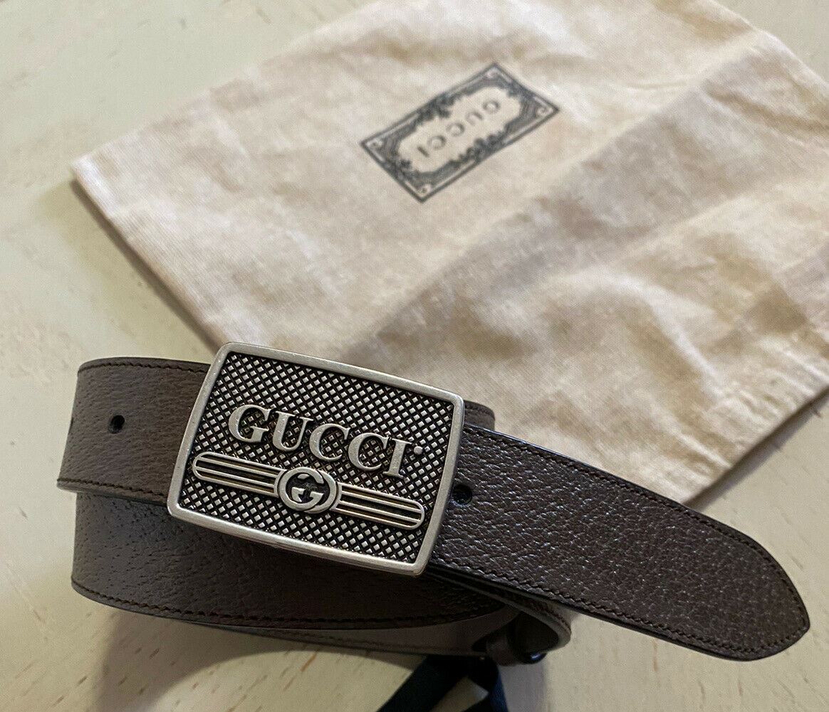 Новый мужской ремень Gucci из натуральной кожи GG Monogram Коричневый 100/40 Италия