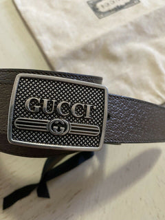 Neuer Gucci Herren-Gürtel aus echtem Leder mit GG-Monogramm, braun, 100/40, Italien