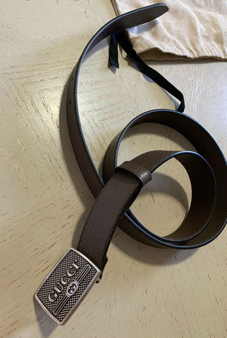 Новый мужской ремень Gucci из натуральной кожи GG Monogram Коричневый 100/40 Италия