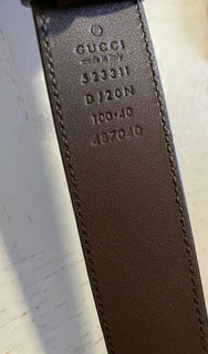 Neuer Gucci Herren-Gürtel aus echtem Leder mit GG-Monogramm, braun, 100/40, Italien