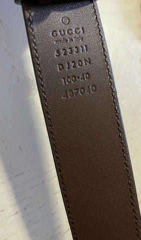 Новый мужской ремень Gucci из натуральной кожи GG Monogram Коричневый 100/40 Италия