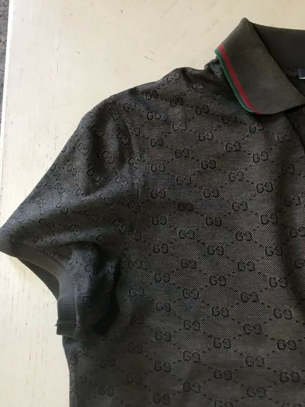 Gucci Herren Poloshirt GG Monogram Slim Fit Braun Größe L
