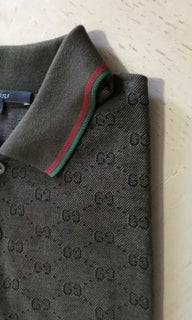 Gucci Herren Poloshirt GG Monogram Slim Fit Braun Größe L