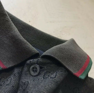 Gucci Herren Poloshirt GG Monogram Slim Fit Braun Größe L