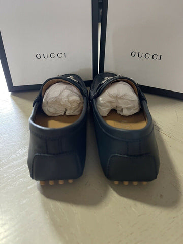 NIB Gucci Jungen Kinder Leder Fahrerschuhe Schwarz Größe 31/13 US Alter 6