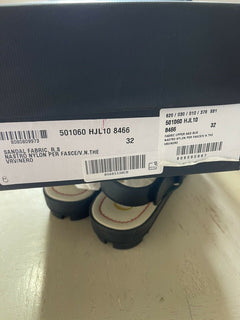 NIB Gucci Kinder-Sandalen aus Segeltuch/Leder, Schwarz/Rot, Größe 32/1L US, Alter 6,5