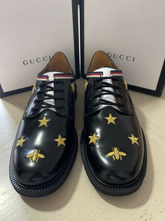 NIB Gucci Jungen Lederschuhe Schwarz Größe 32/1L US Alter 6,5
